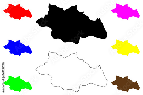 Siirt (Provinces of the Republic of Turkey) map vector illustration, scribble sketch Siirt ili map
