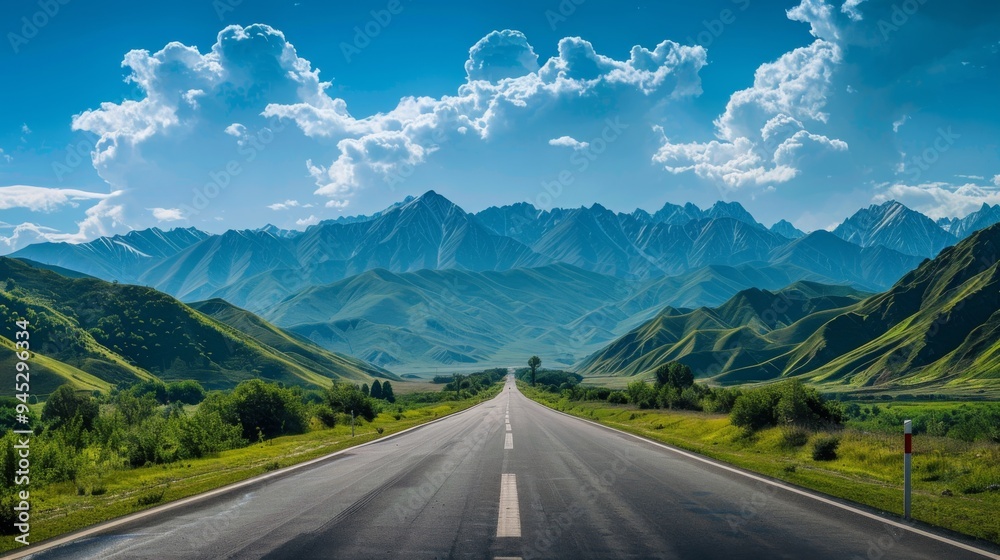 Naklejka premium Mountain Road Journey