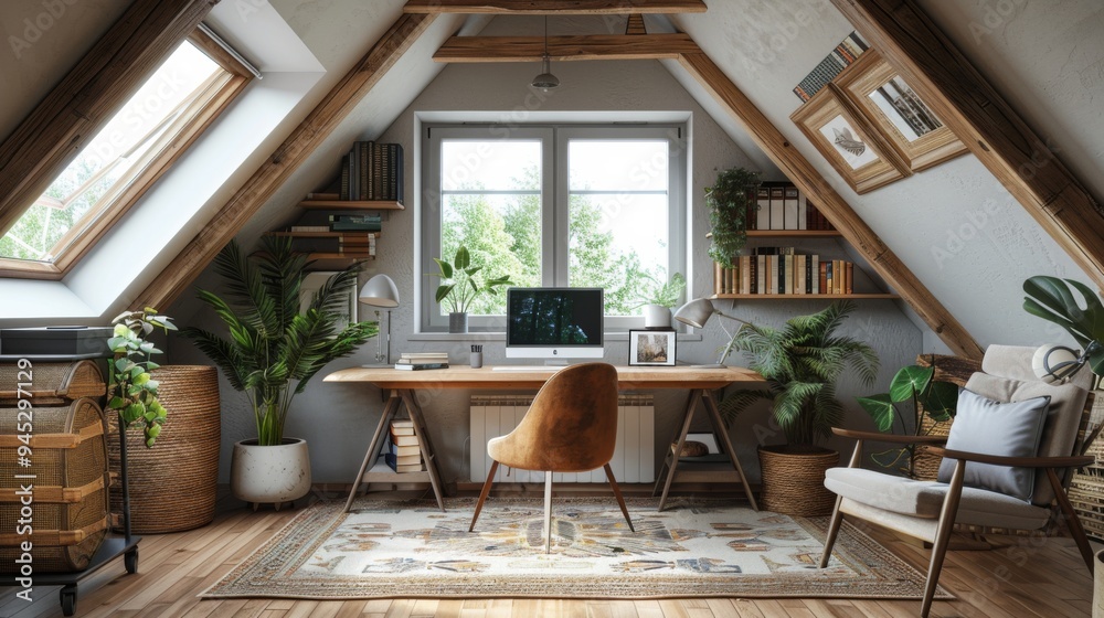 Cozy attic home office
