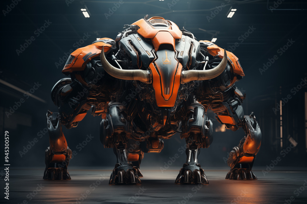 Futuristic Robotic Bull D Render Futuristic Robotic Bull D Render