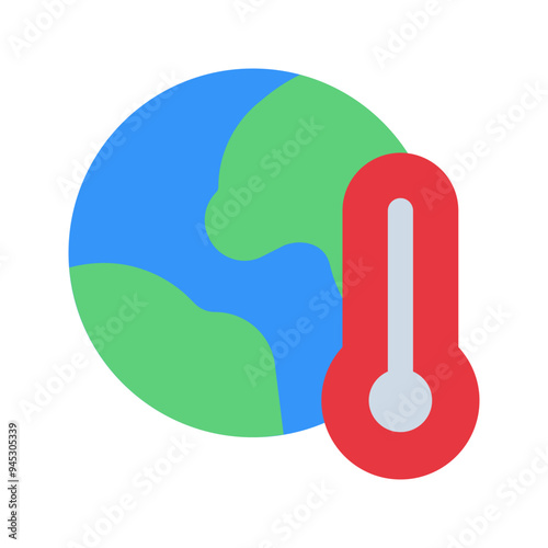 global warming flat icon