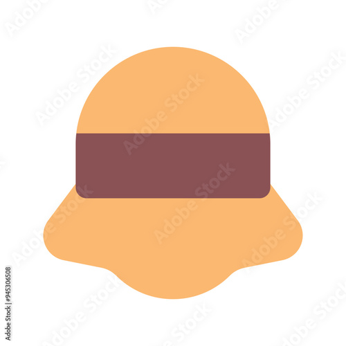 sun hat flat icon