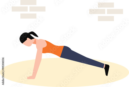 The girl is doing push-ups.