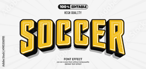 Soccer text effect. Editable text effect.