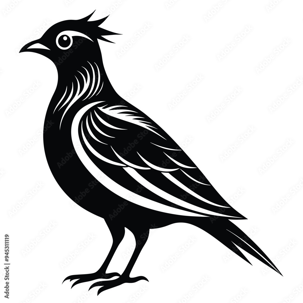 Fototapeta premium Black bird vector art illustration
