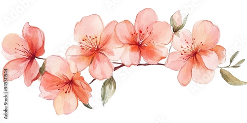 Wallpaper Mural Watercolor blossom flower clipart for graphic resource on white background Torontodigital.ca