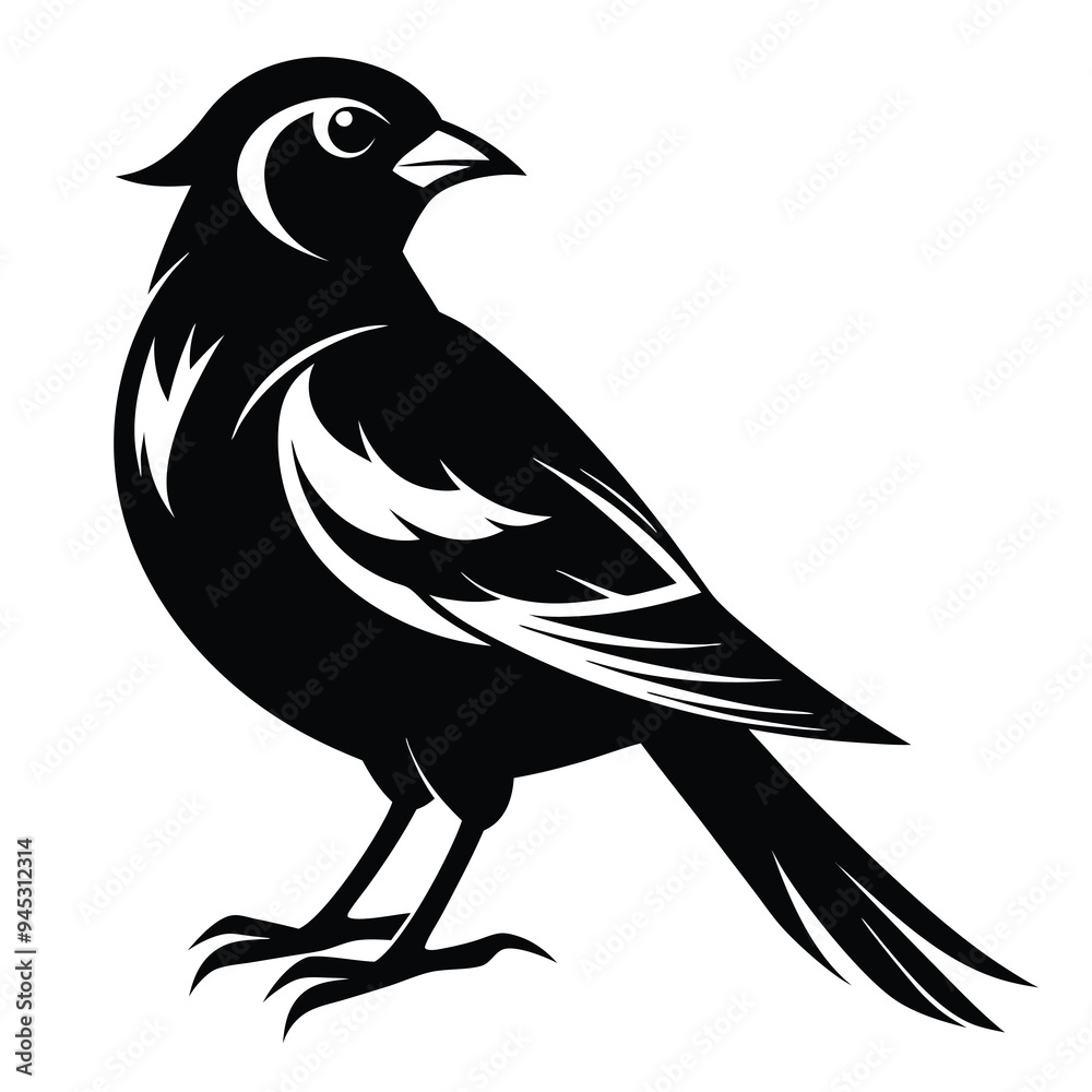 Black bird vector art illustration Black bird vector art illustration