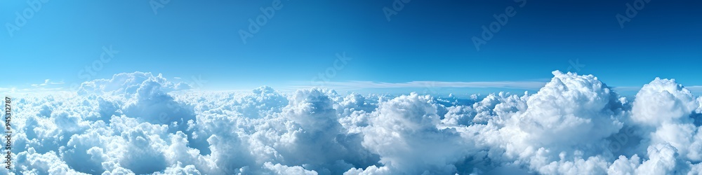 A serene view of a clear blue sky filled with fluffy white clouds.