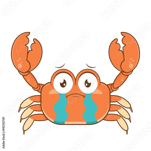crab scared face cartoon cute