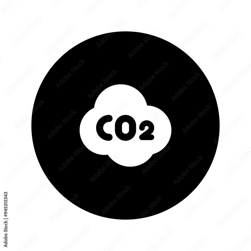 co2 glyph circular icon