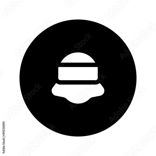 sun hat glyph circular icon