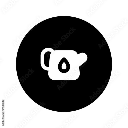watering can glyph circular icon