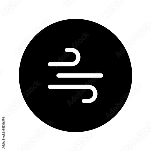 wind glyph circular icon