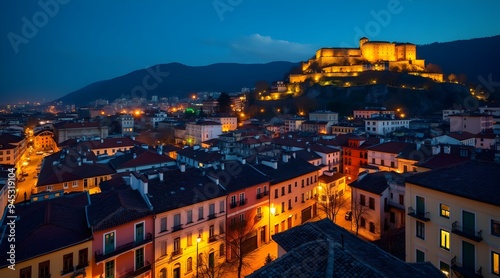 Old Tbilisi illuminated at night in Georgia