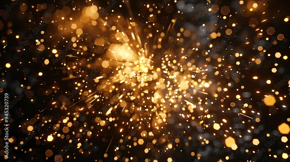 Golden Lights and Glitter Abstract Background Golden Lights and Glitter Abstract Background