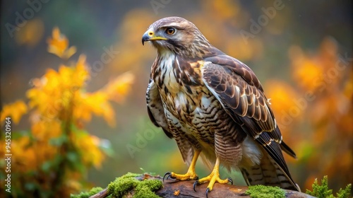 A medium to large bird of prey the common buzzard Buteo buteo has an extensive habitat