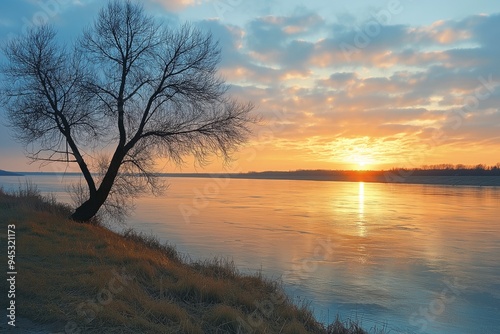 Volga River. Beautiful landscape.