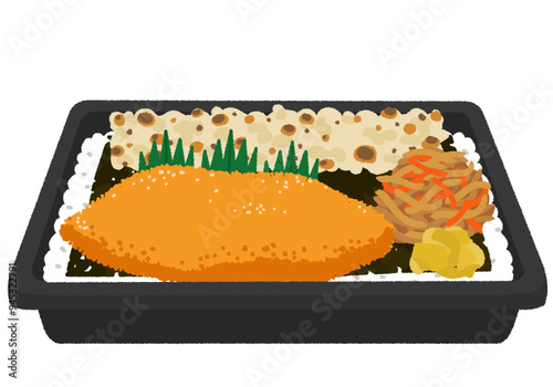 のり弁当のイラスト