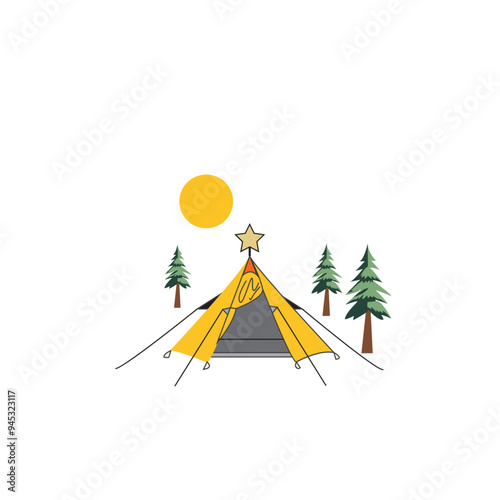 Summer camp, glamping in forest
