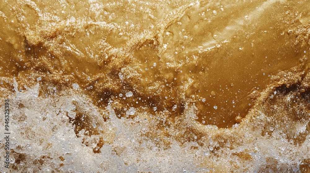 An abstract background decorated with splashes of shimmering golden sand An abstract background decorated with splashes of shimmering golden sand