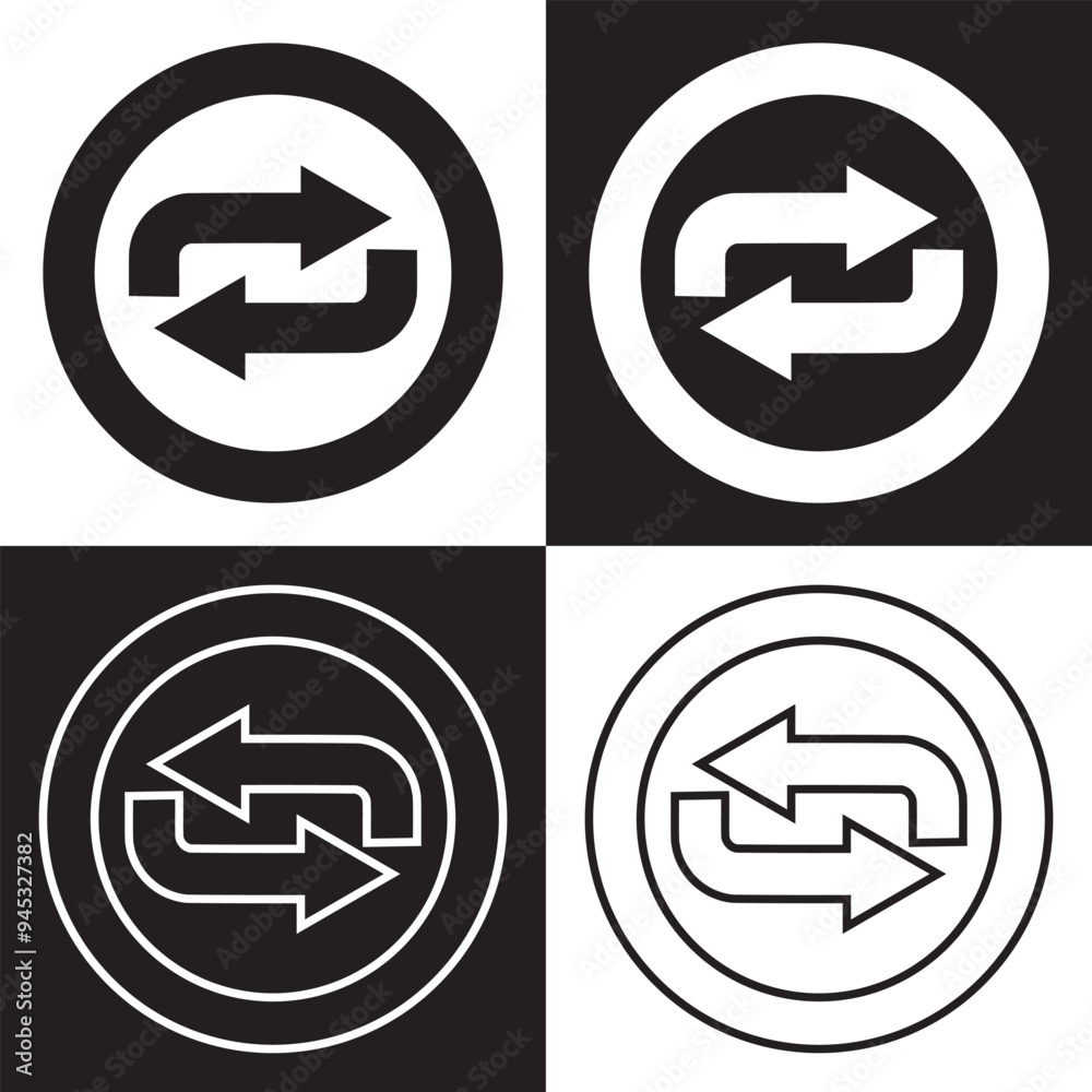 Retweet, Repost, Share Post Icon Vector Vector illustration. isolated on white and black background. EPS 10