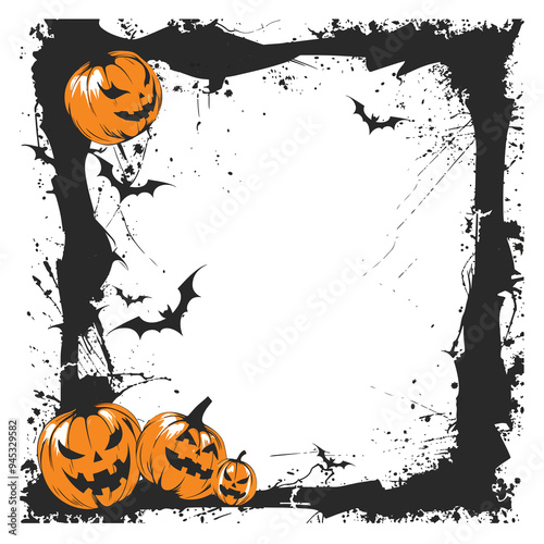 Collection of halloween borders clip art vector 