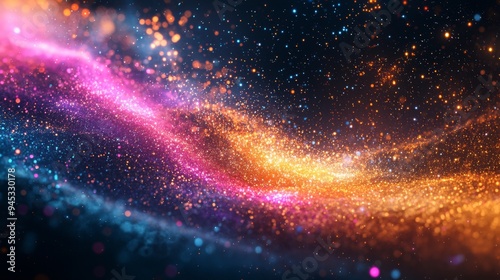 Galactic dust and glowing particles forming abstract patterns