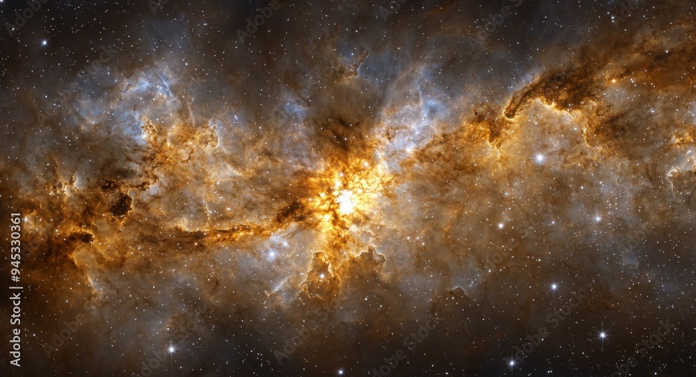 Fototapeta premium Galactic Dust Clouds : High-resolution image of dark dust clouds within a galaxy, obscuring stars