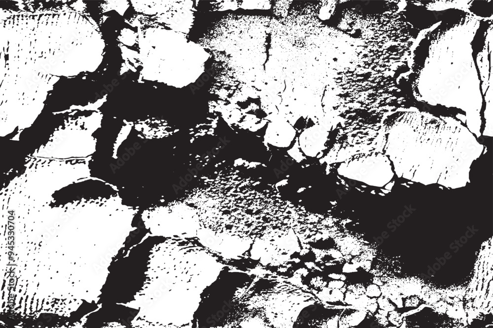 Fototapeta premium Damaged Surface with Black and White Textured Paint