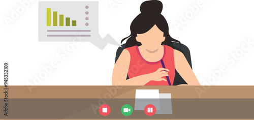 The girl is on a video call.
