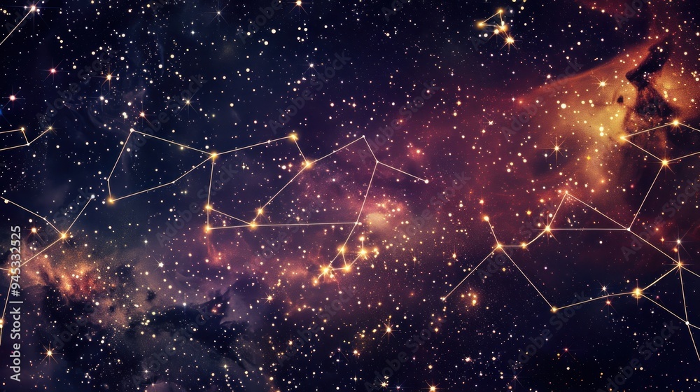 Fototapeta premium Starry Night Sky with Constellation.