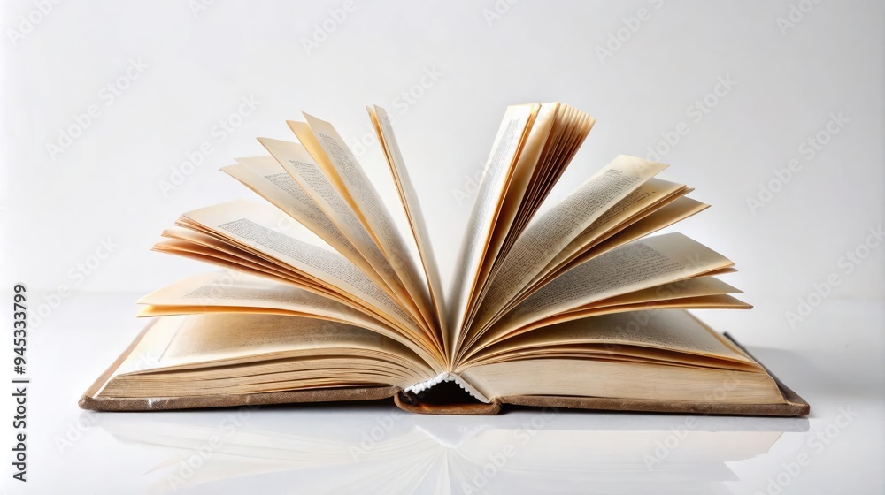 Book open on white background with room for text Book open on white background with room for text
