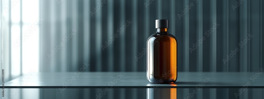 3D illustration of a product showcased on a grey glass background