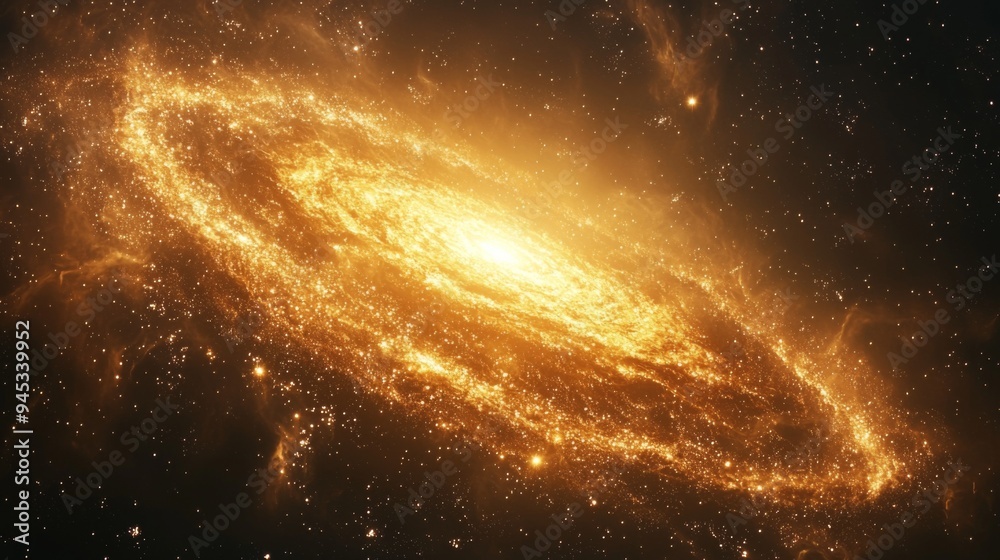 Obraz premium Galactic Halo : Detailed view of the halo surrounding a galaxy, filled with dark matter and dim stars