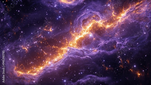 Galaxy Filament : Close-up of a filament structure connecting galaxies, filled with dark matter and stars