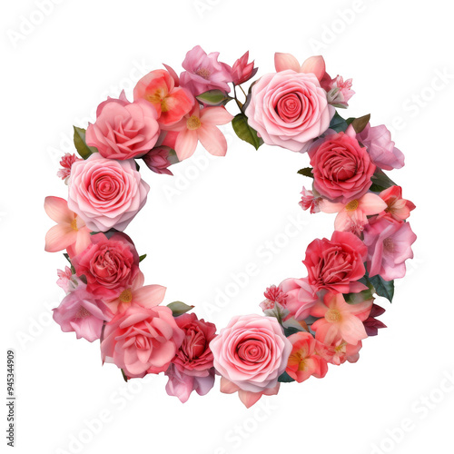 Flower Wreath Isolated on a Transparent Background