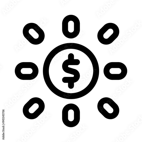 dollar line icon