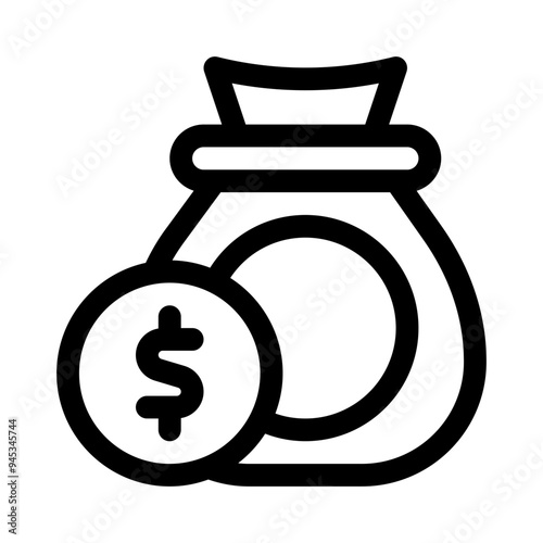 money bag line icon