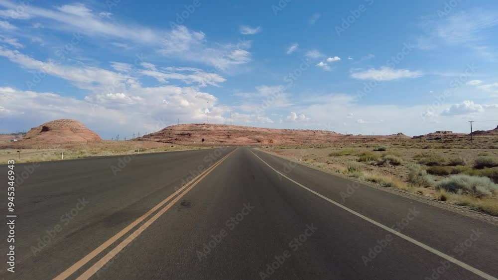 Driving Plate Arizona Lake Powell Lakeshore Dr Southbound Multicam Set 14 Front View Southwest USA Entrance Driving Plate Arizona Lake Powell Lakeshore Dr Southbound Multicam Set 14 Front View Southwest USA Entrance
