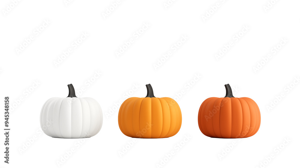 illustration of three pumpkins in autumn colors side by side aligned isolated on white or transparent background.. illustration of three pumpkins in autumn colors side by side aligned isolated on white or transparent background..