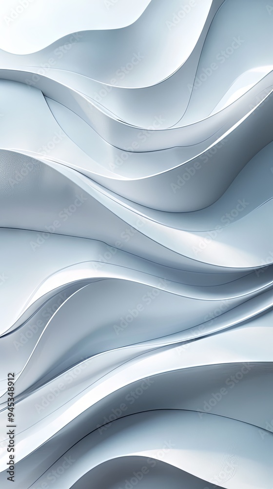 custom made wallpaper toronto digitalMinimal, modern design concept with a white paper architecture resembling abstract curves and flowing wave shapes on a copy space image as an empty background