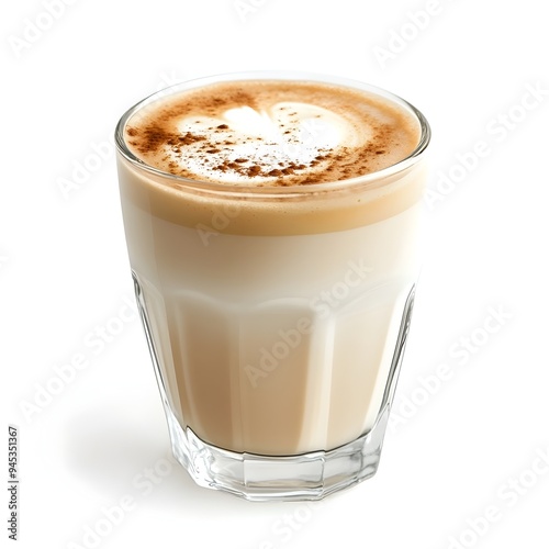 Freshly Brewed Cappuccino Centered on a Clean White Surface