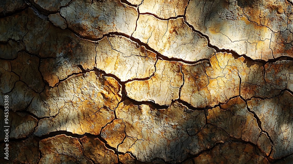 Cracked bark forms an abstract pattern, a rustic and natural design born of the forest. Cracked bark forms an abstract pattern, a rustic and natural design born of the forest.