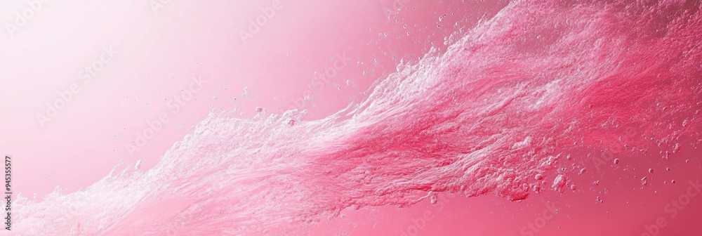 Fototapeta premium Dynamic pink water splash creating vibrant patterns against a soft gradient background