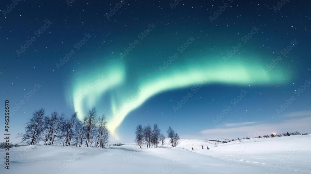 Glowing aurora borealis over a snowy landscape, capturing the magic of the northern lights, winter glowtime, breathtaking and ethereal Glowing aurora borealis over a snowy landscape, capturing the magic of the northern lights, winter glowtime, breathtaking and ethereal