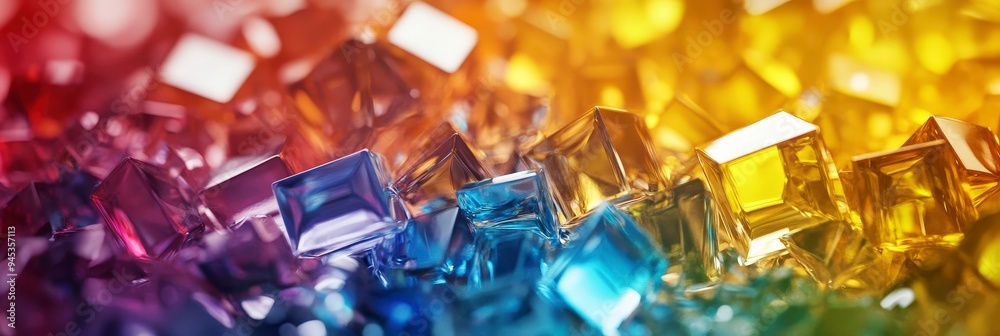 A vibrant array of colorful gemstones and crystals arranged artistically. A vibrant array of colorful gemstones and crystals arranged artistically.