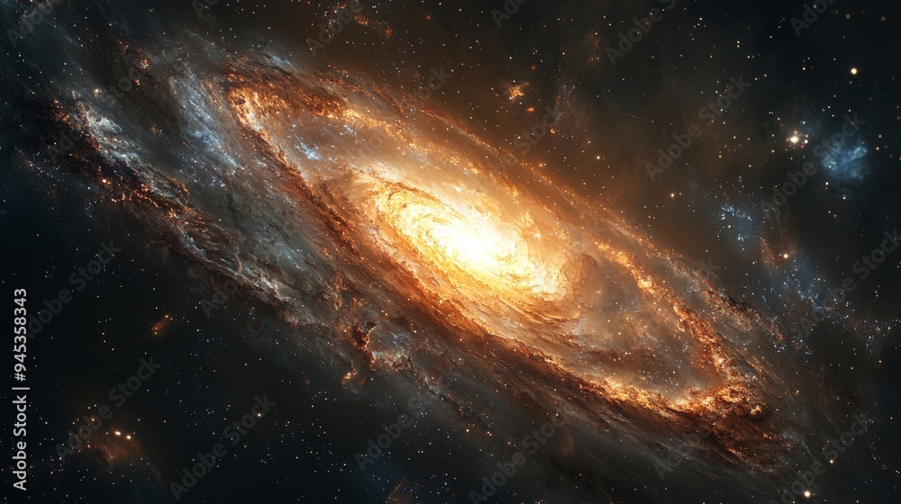 Fototapeta premium Nebulae Within a Galaxy : Close-up of a nebulae forming within a distant galaxy