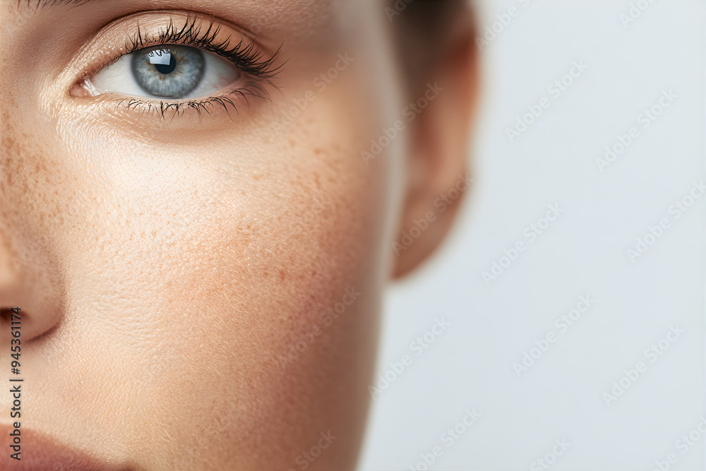 Female portrait of woman with perfect clean skin. Cosmetology concept, spa, plastic surgery. Face treatment. Copy space. Female portrait of woman with perfect clean skin. Cosmetology concept, spa, plastic surgery. Face treatment. Copy space.