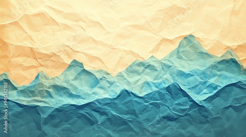 Wallpaper Mural Colorful crumpled paper mountains against a soft sky background in pastel tones Torontodigital.ca