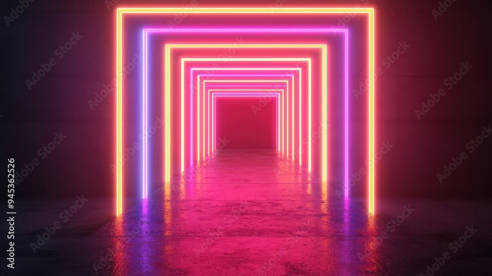 Glowing neon sign with an abstract design, symbolizing modern nightlife, glowtime urban aesthetic, energetic and stylish Glowing neon sign with an abstract design, symbolizing modern nightlife, glowtime urban aesthetic, energetic and stylish